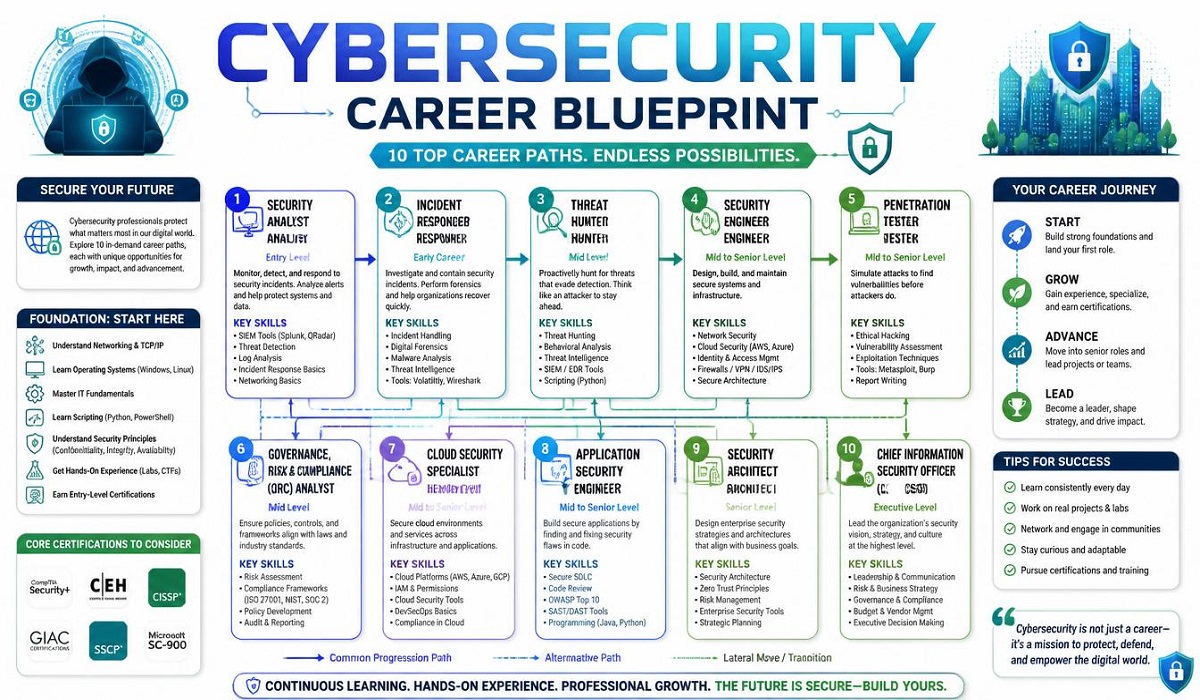Your 2026 Top 10 Cybersecurity Career Paths and Educational Opportunities