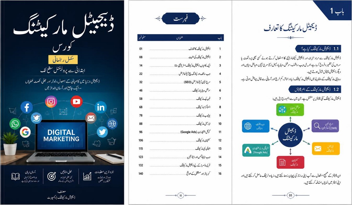 Digital Marketing Course Text Book in PD Format - Free download in Urdu language - Latest 2026